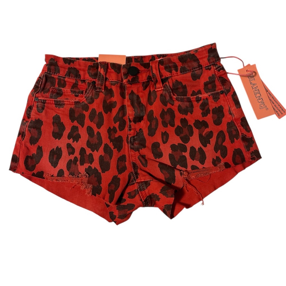 NWT BlankNYC Girls Red Leopard Shorts ‘The Mini Barrow’ Size 8